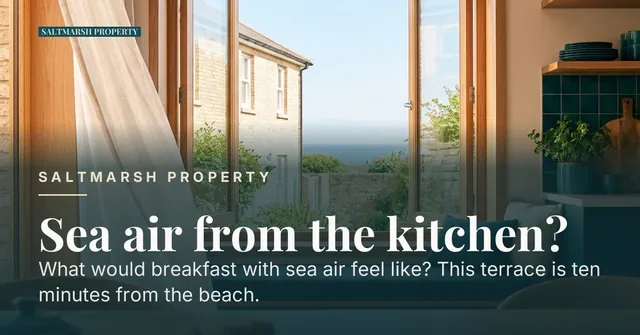 Saltmarsh Property ad for Google Responsive Display (landscape) (1.91:1), interrogative framing: "Sea air from the kitchen?"
