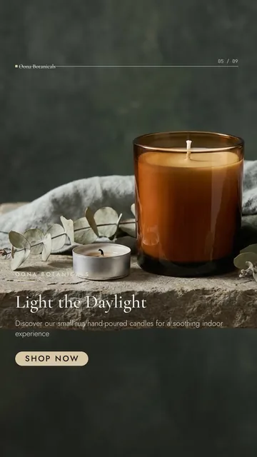 Oona Botanicals social kit plate plate-05, Meta Story / Reel (9:16), Photo report style: "Light the Daylight"